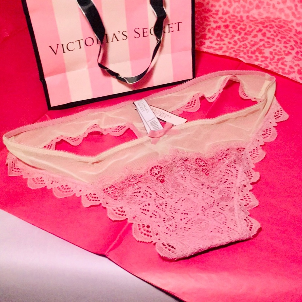 🍒Embroidered, Mesh Sheer Thong by VS!!
